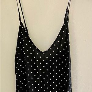 Black and white polka dot maxi dress